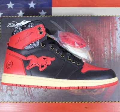 Air Stampede 1 AJ1 Jordan 1 Red Black Bred Chicago Bulls KIY  display picture 2