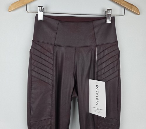 ATHLETA Delancey Gleam Moto Tight Manufacturer COLOR Decadent Chocolate XXS NWT - Picture 8 of 17