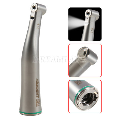 Dental LED Fiber Optic 4:1 Winkelstück Handstück Grün mit Licht Inneres Wasser