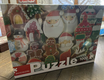 Seesaw Puzzle 1000pc Little Birdie Christmas Cookies NIP