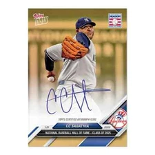 QTY 5 - CC Sabathia 2025 MLB Topps NOW #OS-15 HALL OF FAME! - (CHANCE OF AUTOS!)