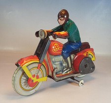 UDSSR CCCP Tin Toy Blech Motorrad Bike mit Fahrer Uhrwerk-Aufzug #2424