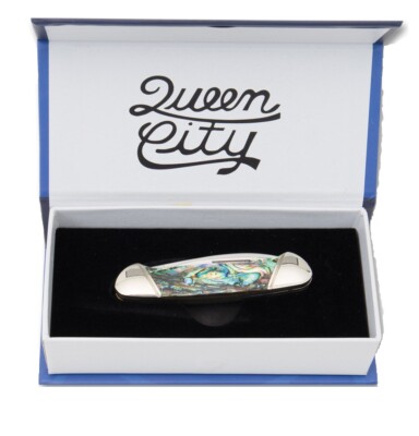 Queen City Pocket knife Abalone Handle Canoe