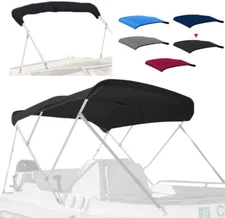 4 Bow Bimini Top Replacement Cover, Zipper Sleeves Boat Awning (without Frame)