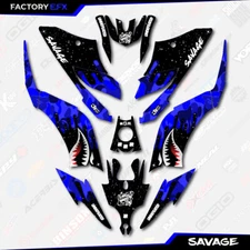 Blue Savage Camo Racing Graphics kit fits Yamaha Raptor 125 250 11-25 decals