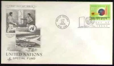 UN. 138. 11c. Progress Chart of Special Fund, Key & Globe. Artcraft FDC. 1965