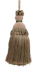 Olive Champagne 5" Decorative Key Tassel Sagegrass [Invidual]