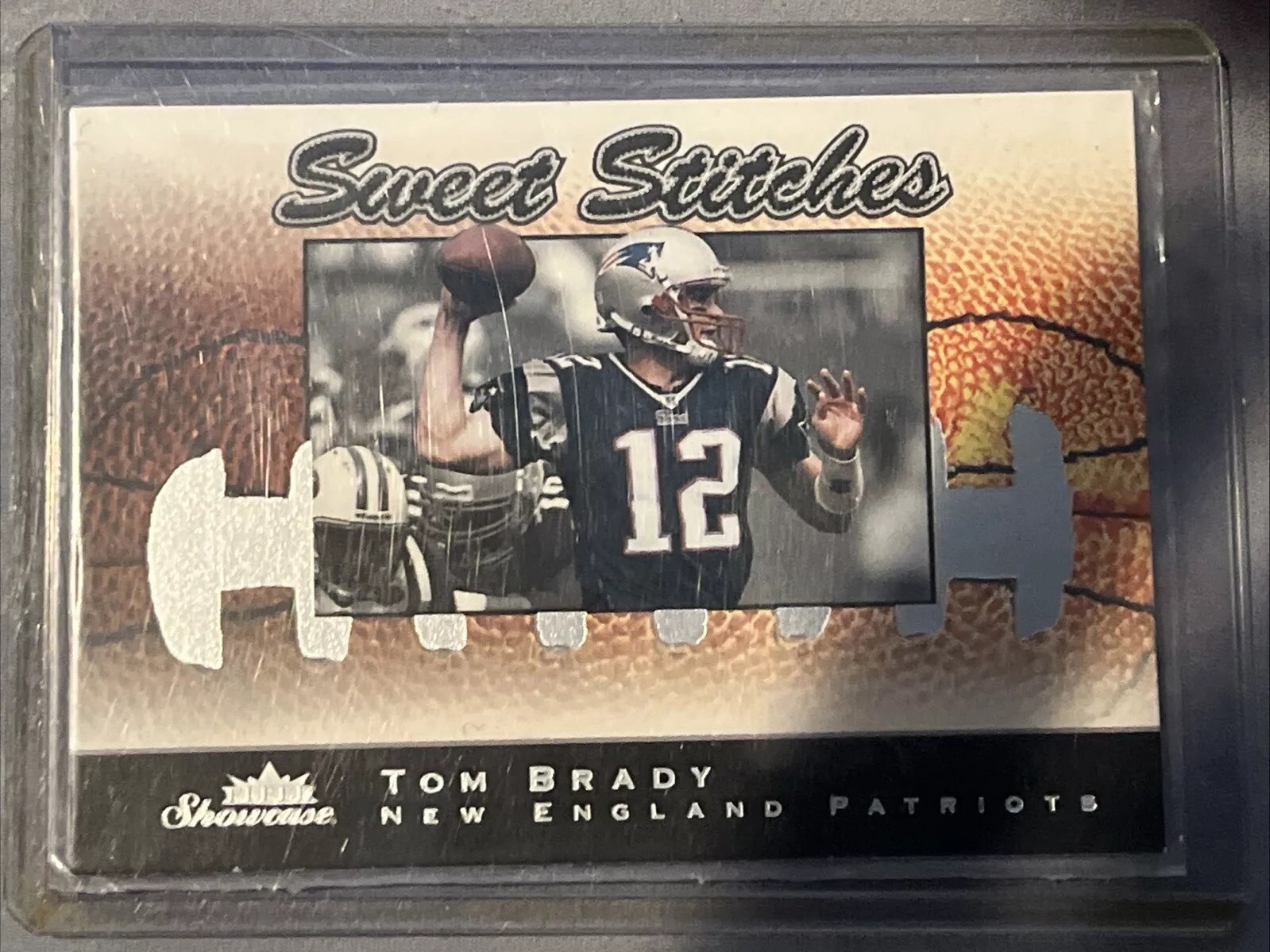 2003 Fleer Showcase - Sweet Stitches #6 SS Tom Brady