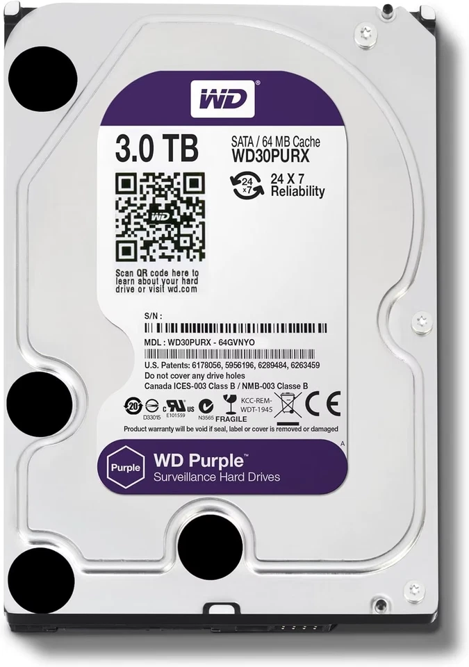 HDD di sorveglianza viola da 4 TB - Disco rigido interno SATA III da 3,5" - Immagine 2 di 4