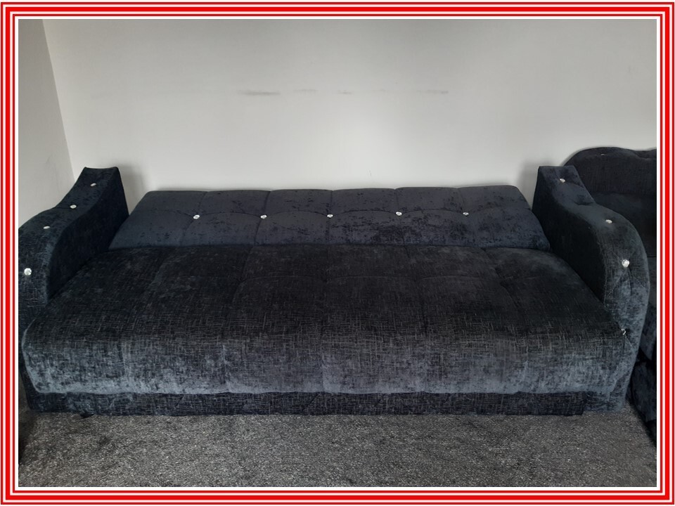 Beautiful Heavy Duty 3 Seater Turkish Sofa Bed Settee With Huge Storage