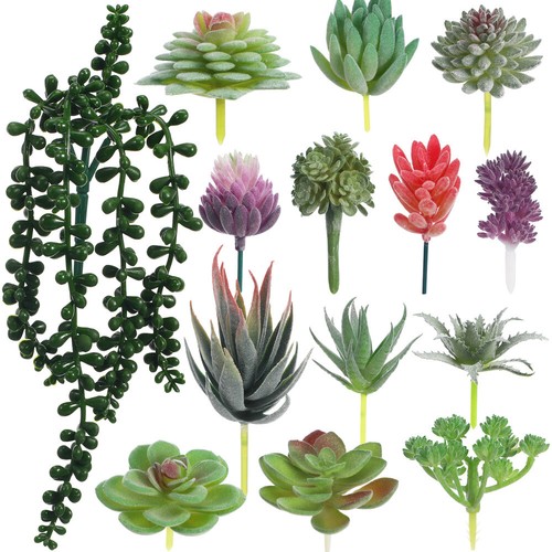 Woohome 12 PCS Plantes Succulentes Artificielles Réalistes - Décoration Intérieur Extérieur
