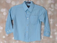 Chaps Boys Youth Light Blue Button-Up Collared Long Sleeve Dress Shirt Size 5