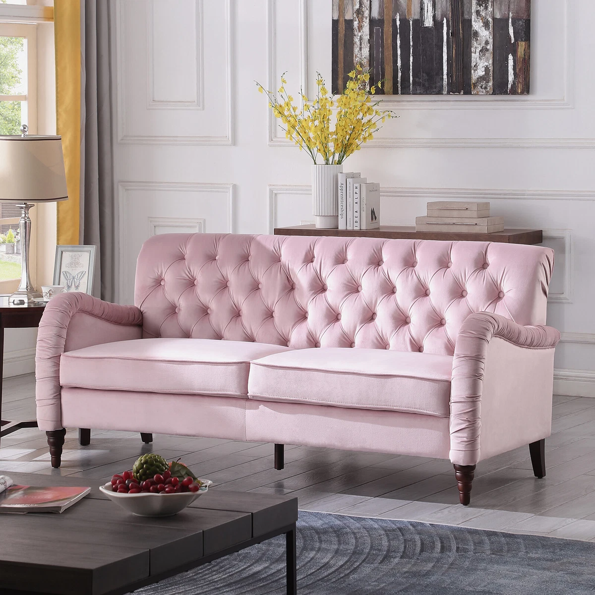 Chesterfield Sofa Modern Loveseat Velvet Sofa Bed Living Room