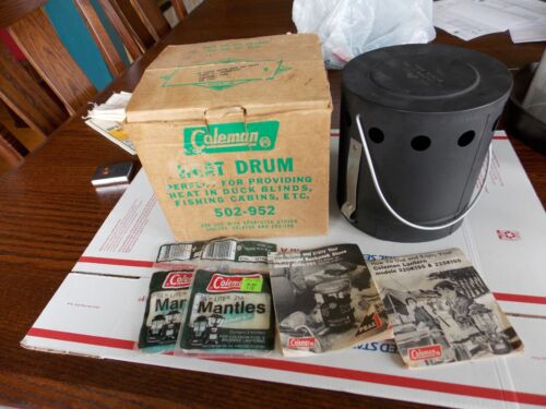 Vintage Coleman Camp Stove 502  Heat Drum w extras NEW NEVER USED NO RE - Picture 1 of 9