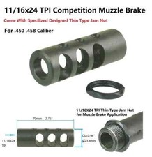 11/16x24 TPI Thread Steel Competition Muzzle Brake For .458/.450