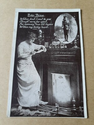 Antike Postkarte 1. Weltkrieg Gedicht Ever Thine (PC1C)