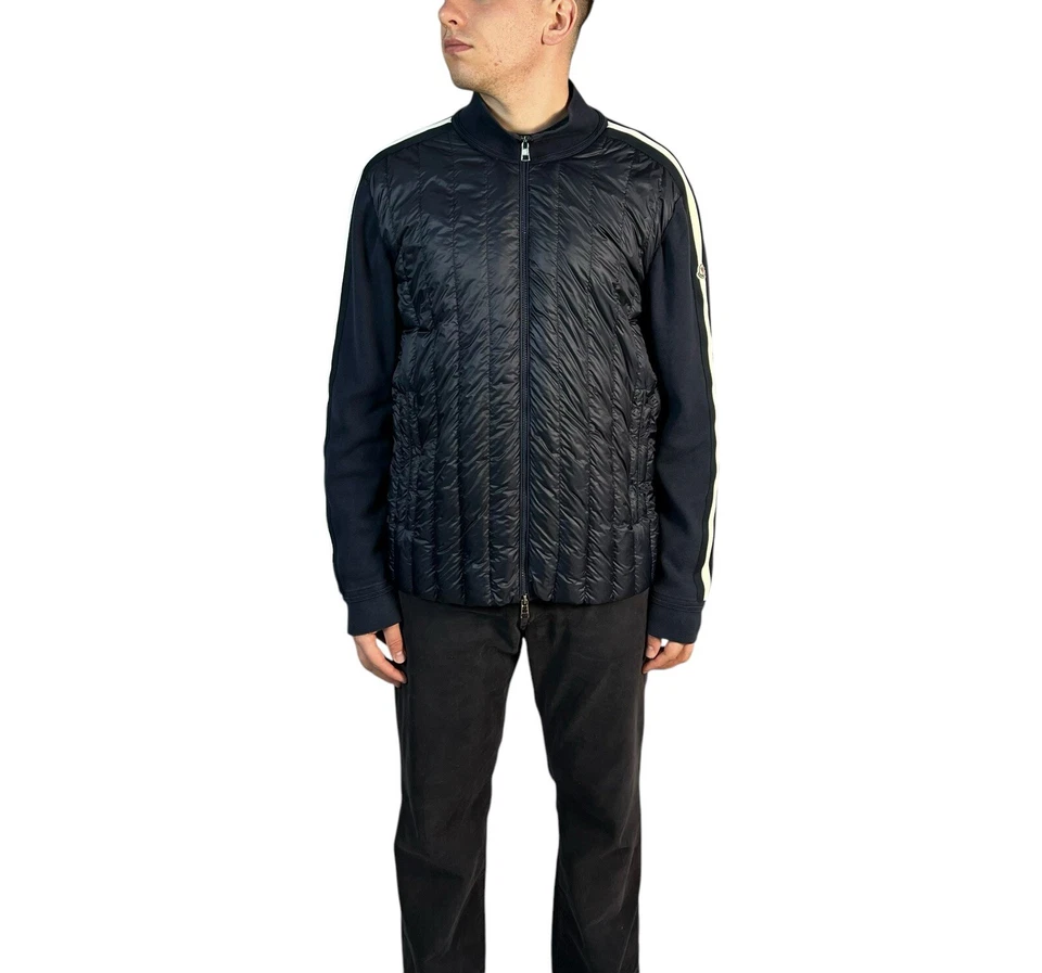 Мужской кардиган Moncler Tricot на молнии пуховик свитер синий размер XXXL - Изображение 2 из 4