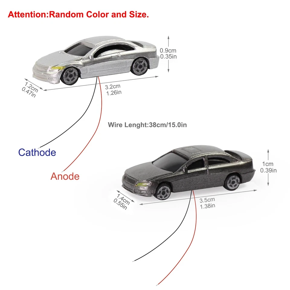 8pcs N Scale 1:160 Head Lighted Model Car Model Layout 12V EC150 - Image 2 of 4