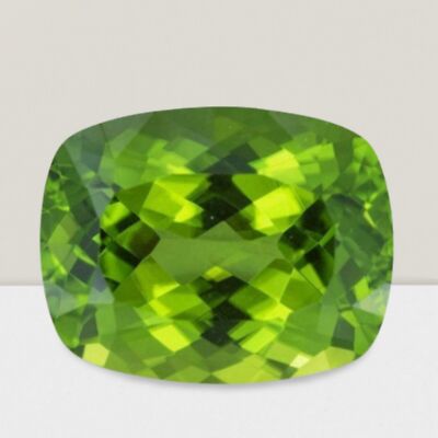 Peridot Cushion Cut Gemstone 5.1 Cts - 12x10 mm Vivid Loose Gem