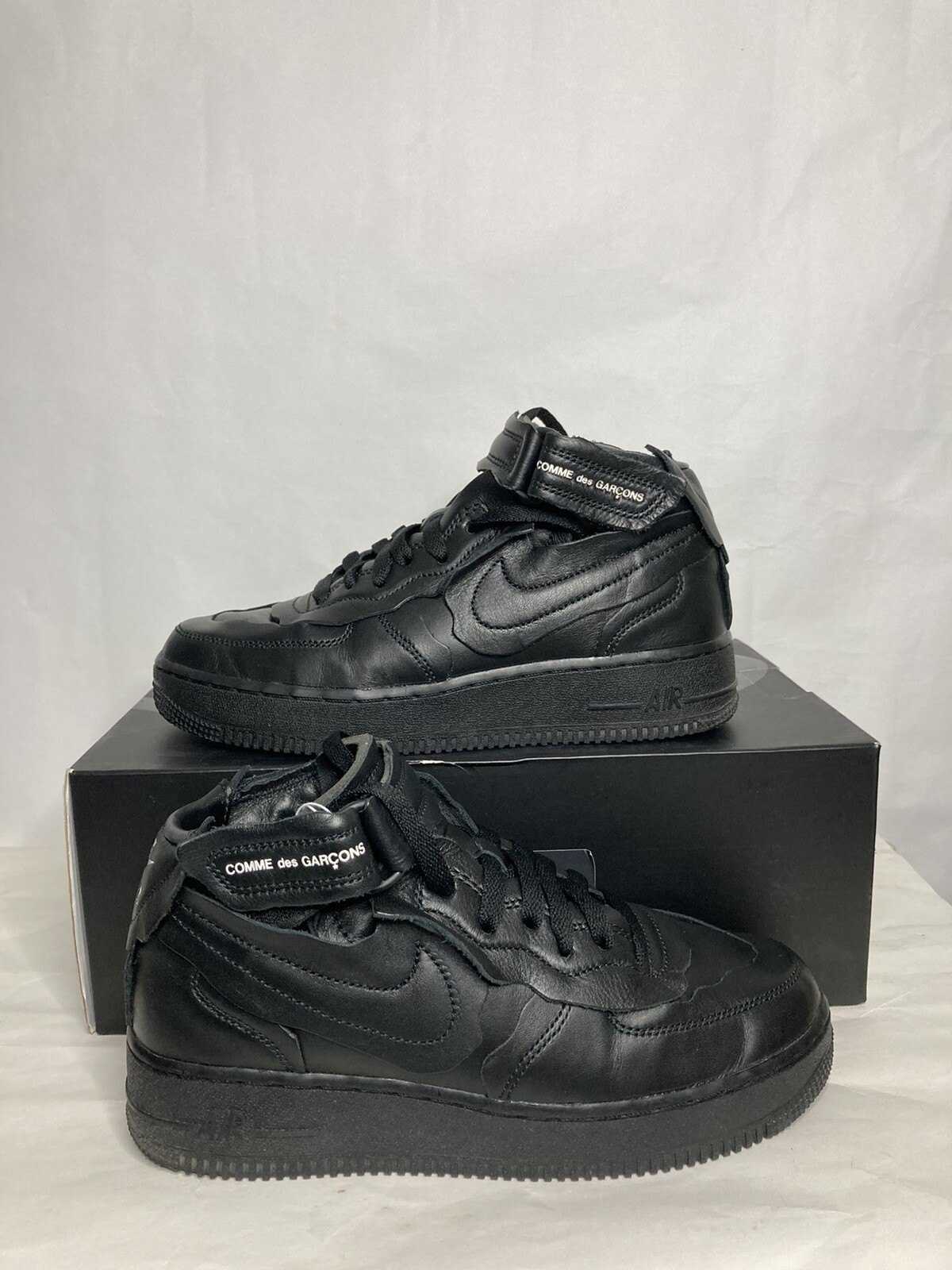 NIKE AIR FORCE 1 MID COMME DES GARCONS BLACK DC3601-001 Size 6 | eBay
