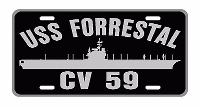 USS FORRESTAL CV 59 License Plate Military sign USN P01