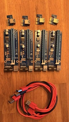 4x PCIe x1 zu x16 Riser Karten Set   ideal für Mining / GPU-Erweiterung