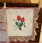 Vintage Antique look Lace Cross Stitch Panel Strawberry embroidery — photo 2