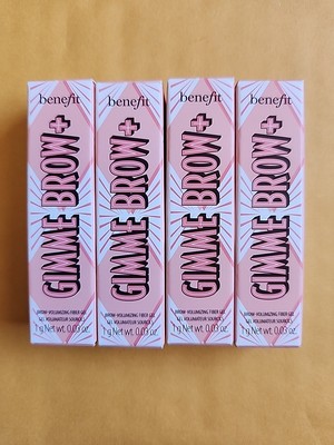 4x Benefit Gimme Brow+ Brow Volumizing Fiber Gel- 0.03 Oz Ea Neutral Light Brown