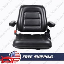Tractor Forklift Seat Excavator Universal Adjustable Backrest Armrest Safty Belt