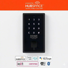 Touchscreen Matte Black Electronic Single Cylinder Deadbolt Wi-Fi Enabled Powere