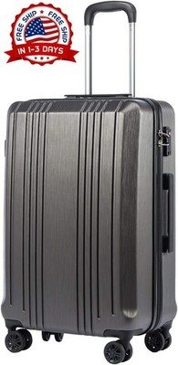 Maleta de viaje de PC+ABS con cerradura TSA, ruedas giratorias (gris, 20'') NUEVO