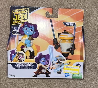 STAR WARS YOUNG JEDI POP-UP LIGHTSABER  LYS SOLAY TRAINING DROID