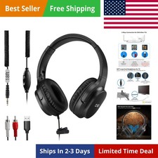 18 Ft / 5.5M Extra Long Cord Headphones for TV  PC with Volume Control, Exte...