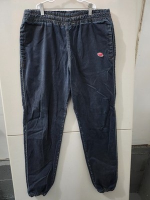 DIESEL Jeans Pants Mens L Blue D Lab NE Denim Jogger Sweats Pullon Drawstring