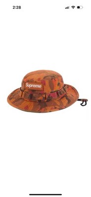 Supreme Washed Canvas Boonie SS24 “Orange Camo” Size M/L | eBay