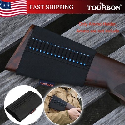 TOURBON .22LR/22MAG/17HMR Ammo Holder Elastic Rifle Ammunition Buttstock Sleeve