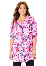 Catherines Women's Plus Size Petite Uptown Tunic Blouse