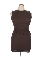 PrettyLittleThing Women Brown Casual Dress 14