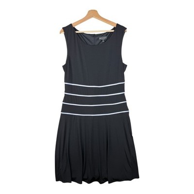 Connected Apparel Sleeveless A-line Dress size 16 Black/White