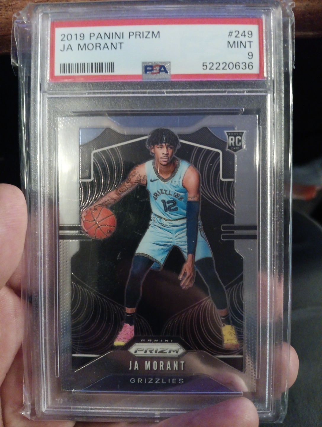 2019 Prizm Base Ja Morant #249 RC PSA9 Grizzlies