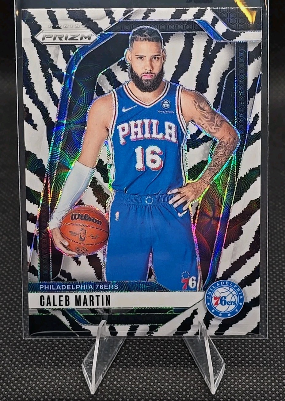 2024-25 Panini Prizm-Caleb Martin #67 White Tiger Stripes Prizm SSP Philly 76ers