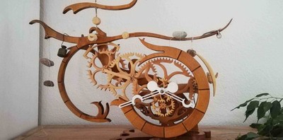 Holz Räder Uhr wooden Clock