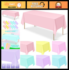 12 Pcs Disposable Pastel Tablecloths - 54x108" Rectangle Covers for Parties, Wed