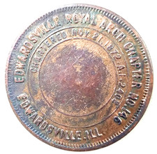Edwardsville Illinois IL Royal Arch Chapter No 146 Masonic Penny Medal Token #2