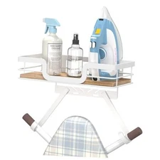 Ironing Board Holder Wall Mount, Laundry Room Organization Storage, T&V White