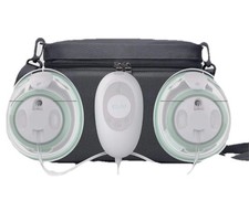 Elvie Double Electric Hands-free Breast Pump Kit with Carrying Bag White Green