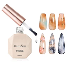 MelodySusie Clear Blooming Gel for Nail Design, Marble Watercolor UV Gel Nail Po