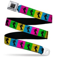 Buckle-Down Belt, Seatbelt Buckle Belt, Skater Silhouette Blocks Mul (Us Import)
