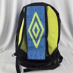 Umbro Soccer Backpack Ball Holder Gear Bag Blue Yellow Black Game Ready