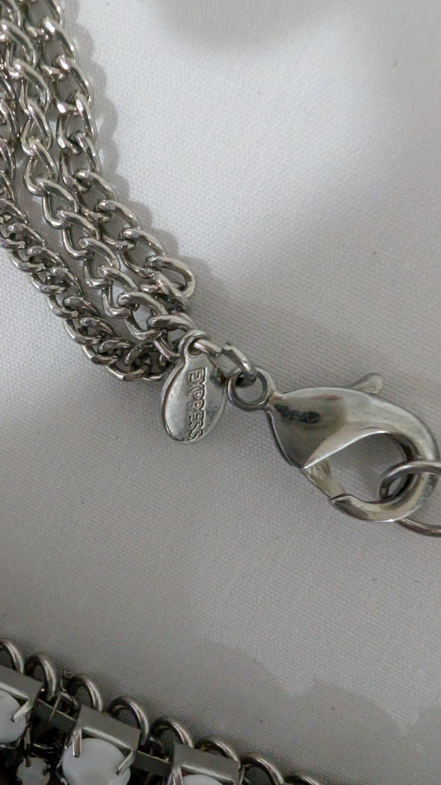 EXPRESS Chunky Statement Bib Chain Link Rhineston… - image 3